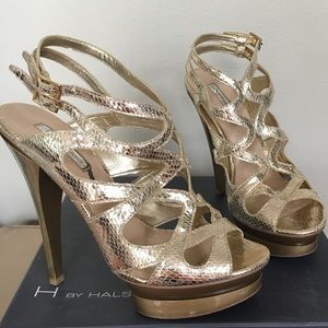H by Halston | Jasmine | Gold Snake Print |Size 10